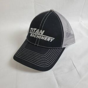 Titan Machinery Trucker Hat Black Gray Mesh Snapback Cap One Size Embroidered Lo
